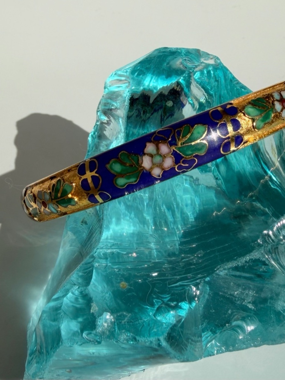 Cloisonné Enamel and 24k gold leaf bracelet bangle.